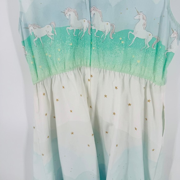 Mint Green Unicorn Print Dress - Picture 8 of 10